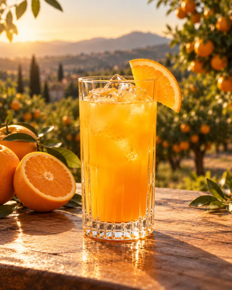 Screwdriver w szkle highball - plaster pomarańczy