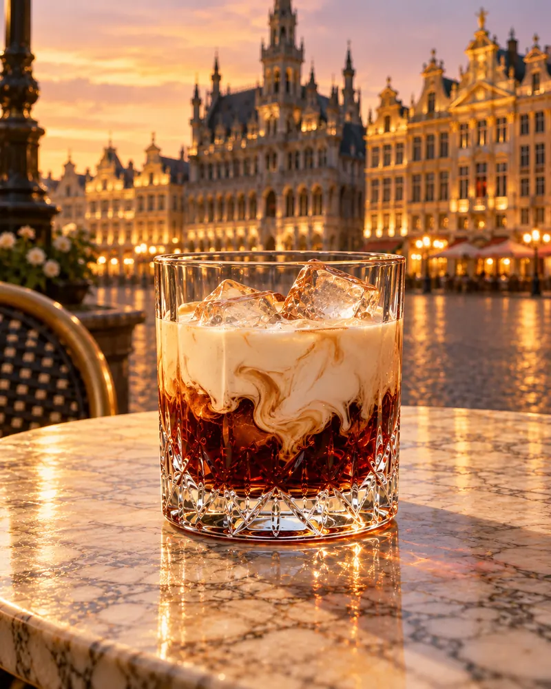White Russian w szkle tumbler - bez dekoracji, ewentualnie szczypta tartej kawy