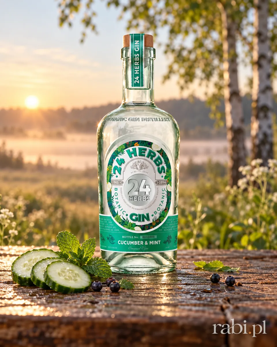 Butelka 24 Herbs Cucumber–Mint w aranżacji