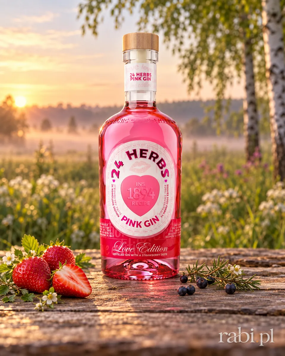 Butelka 24 Herbs Hearts Pink Love Edition Gin w aranżacji