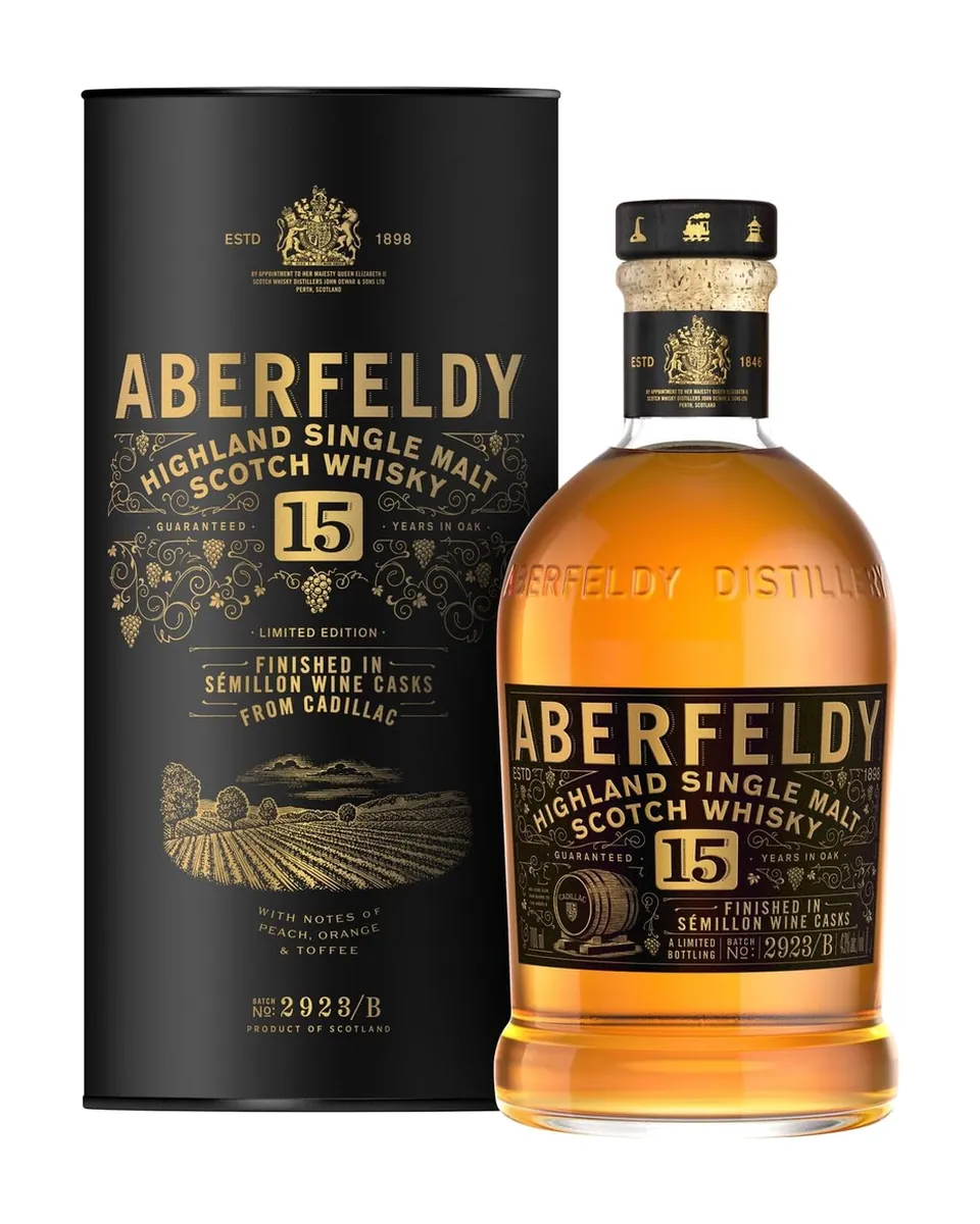 Butelka Aberfeldy Cadillac Whisky 15-letnia