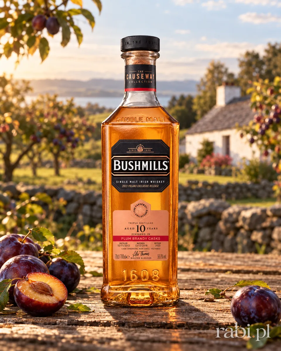 Butelka Bushmills 10Yo Plum Brandy Casks w aranżacji