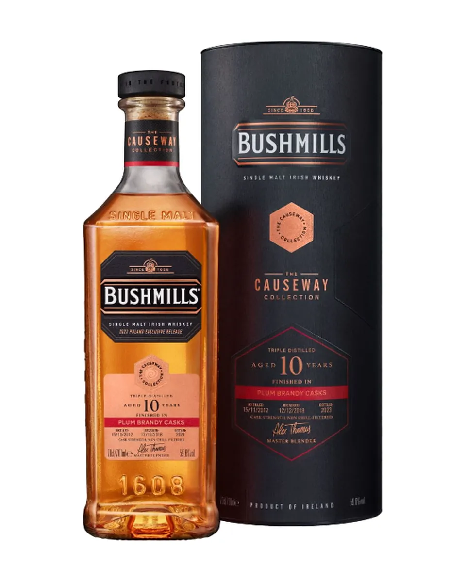 Butelka Bushmills 10Yo Plum Brandy Casks z opakowaniem