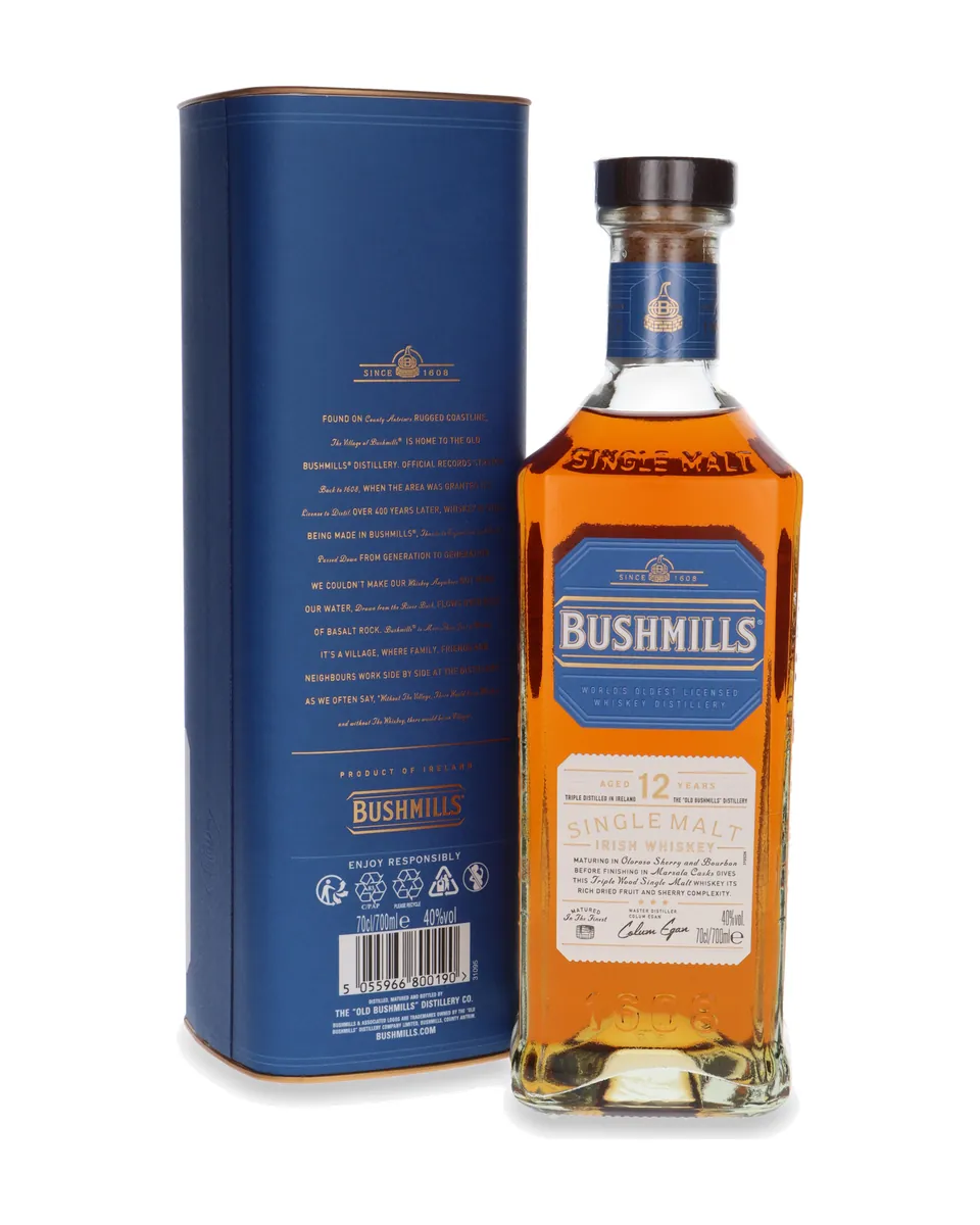 Butelka Bushmills 12 Yo Single Malt z opakowaniem
