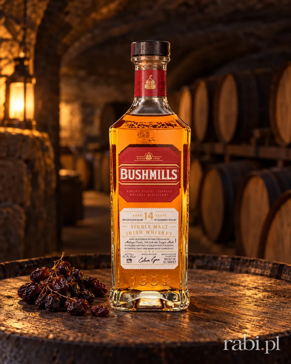 Butelka Bushmills 14 YO Malaga Cask Finish w aranżacji