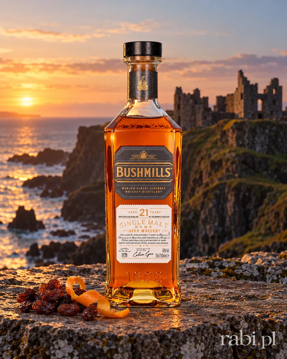 Butelka Bushmills 21YO Single Malt w aranżacji