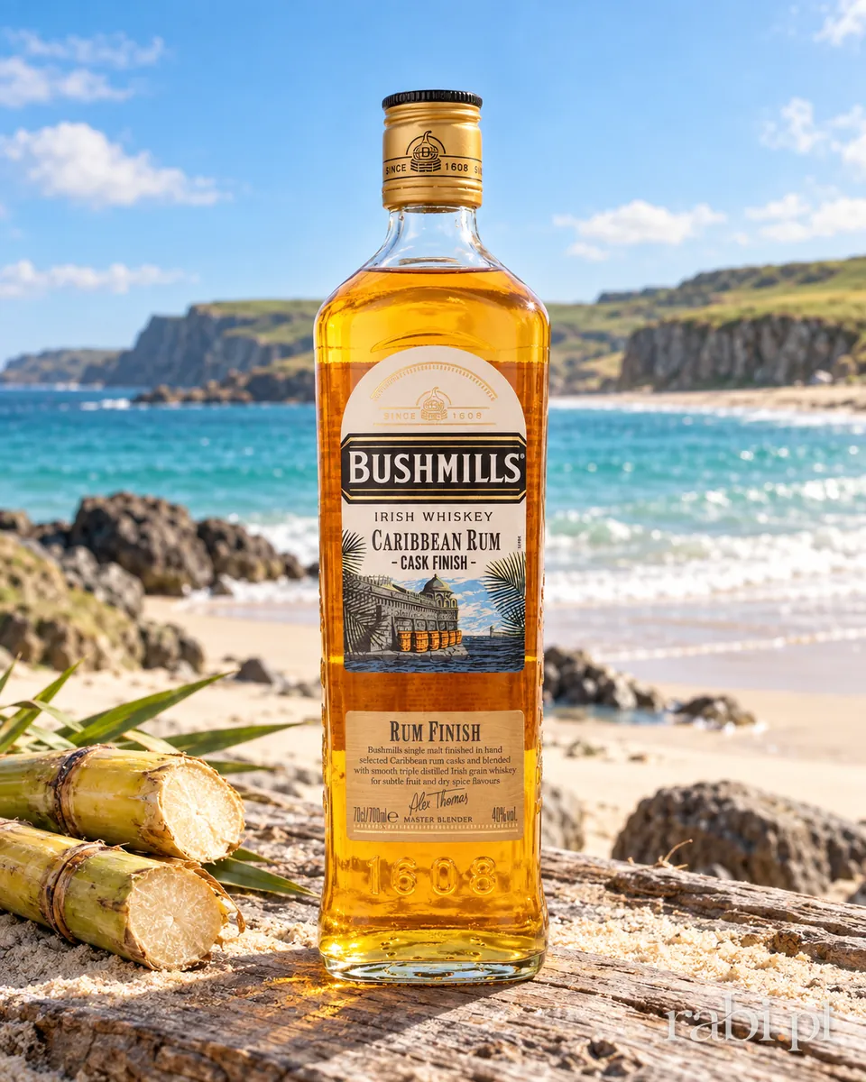 Butelka Bushmills Caribbean Rum w aranżacji