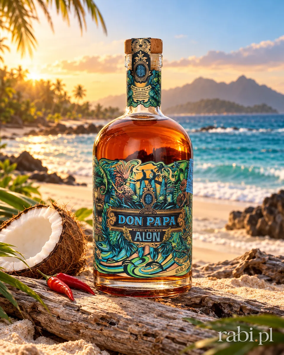 Butelka Don Papa Alon w aranżacji