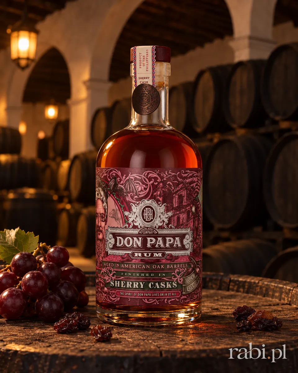 Butelka Don Papa Sherry Casks Finish w aranżacji