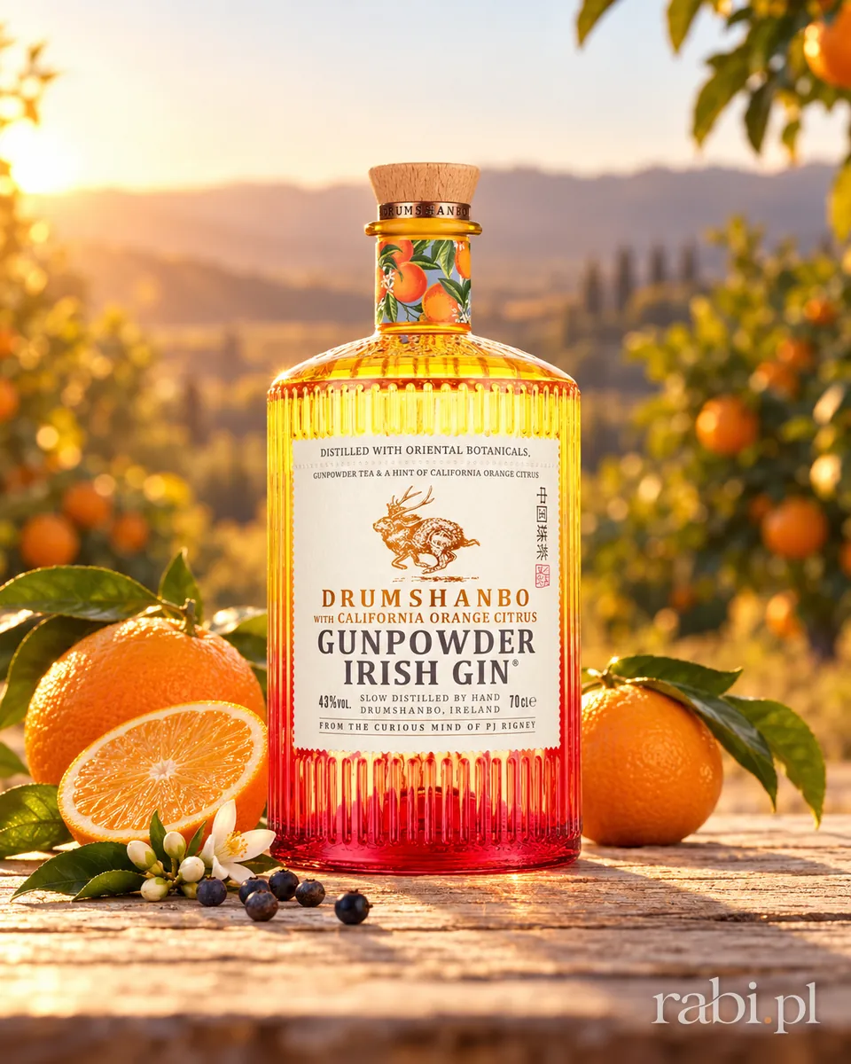 Butelka Drumshanbo Gunpowder California Orange w aranżacji