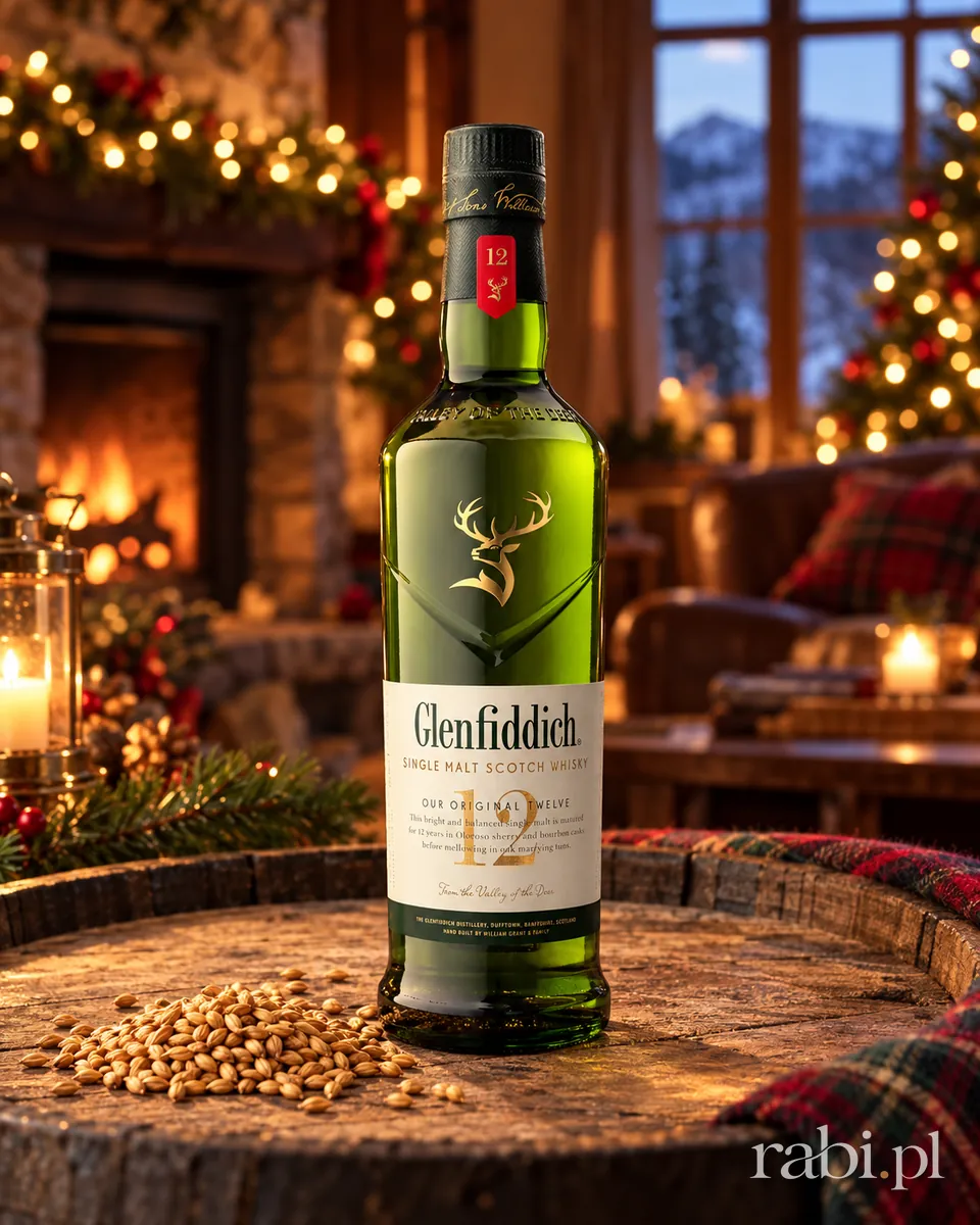 Butelka Glenfiddich 12 YO Festive w aranżacji