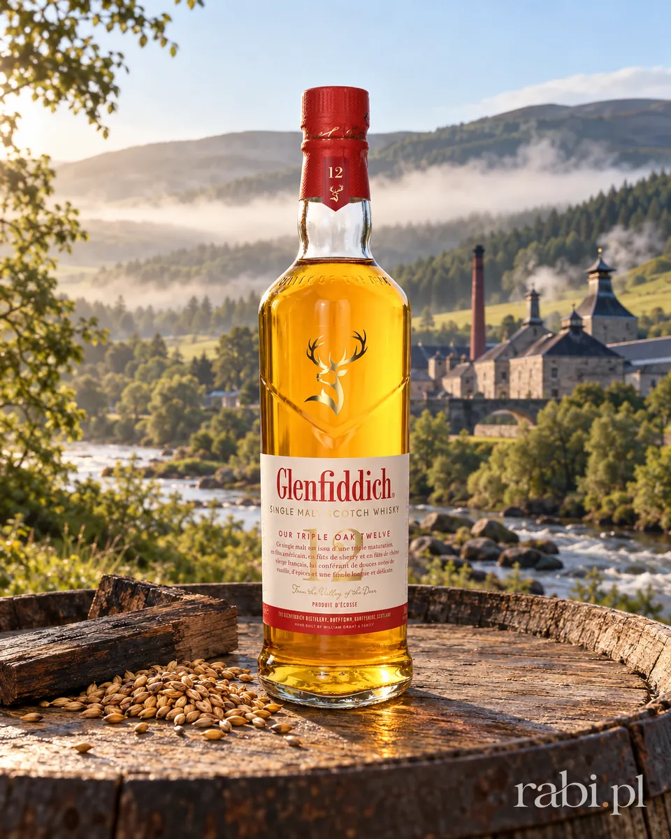 Butelka Glenfiddich 12 YO Triple Oak w aranżacji