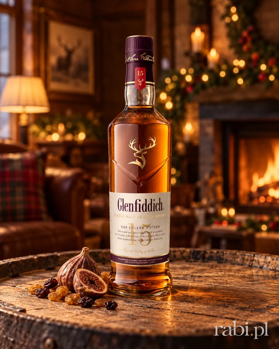 Butelka Glenfiddich 15 YO Festive w aranżacji