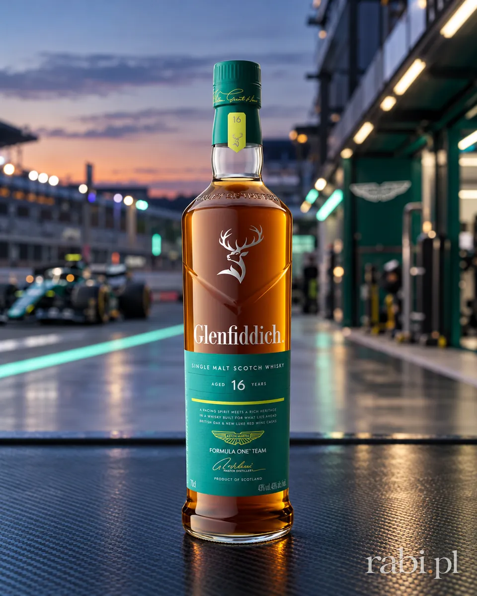 Butelka Glenfiddich 16Yo Aston Martin F1 w aranżacji