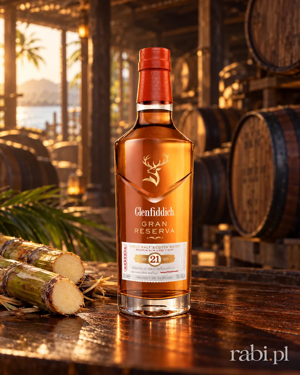 Butelka Glenfiddich 21YO Gran Reserva Rum Cask Finish Chinese New Year 2025 w aranżacji
