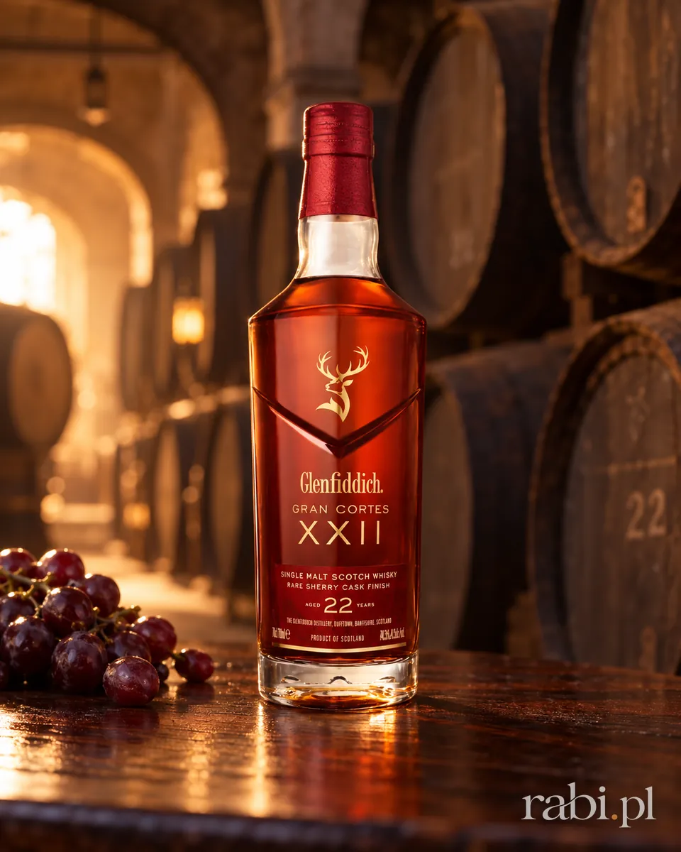 Butelka Glenfiddich 22 YO Gran Cortes w aranżacji