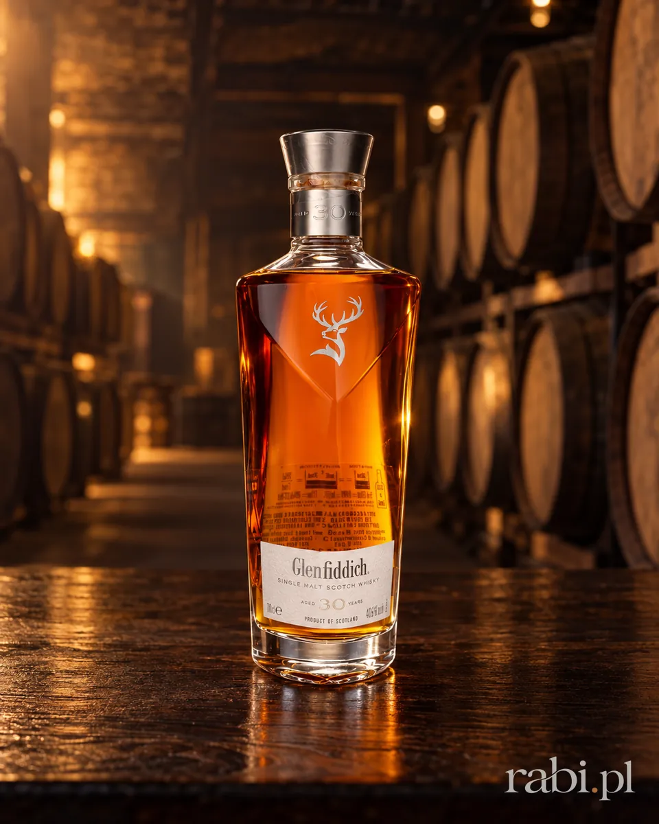 Butelka Glenfiddich 30YO Suspended Time Series w aranżacji