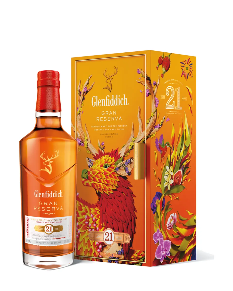 Butelka Glenfiddich Gran Reserva 21YO Rum Cask CNY 2024 z opakowaniem