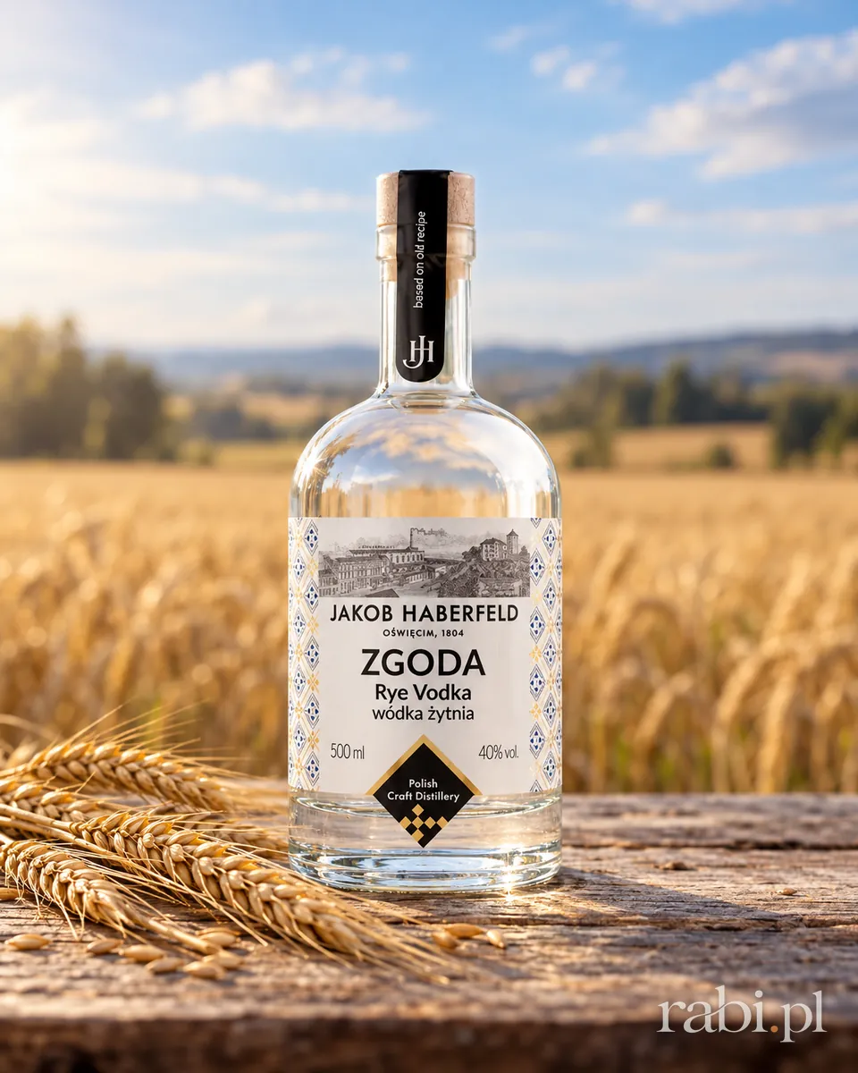 Butelka Jakob Haberfeld Zgoda Wódka z Żyta w aranżacji