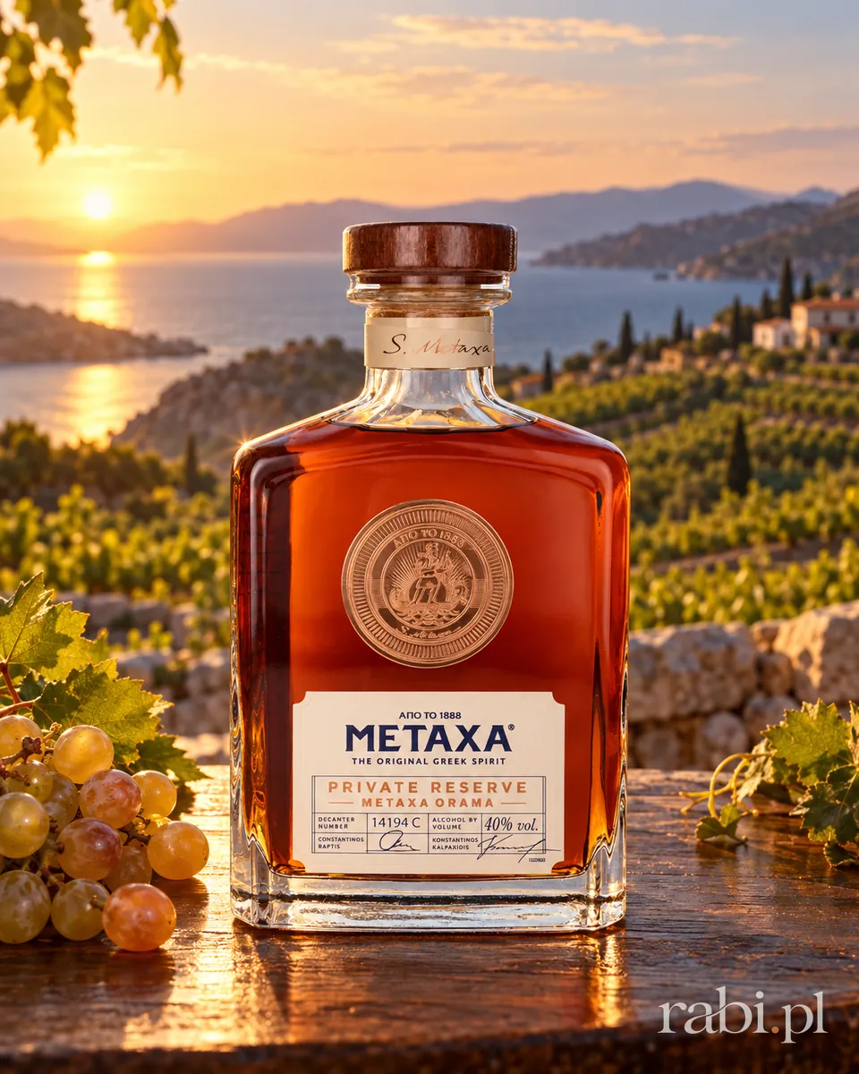 Butelka Metaxa Private Reserve Orama Brandy w aranżacji