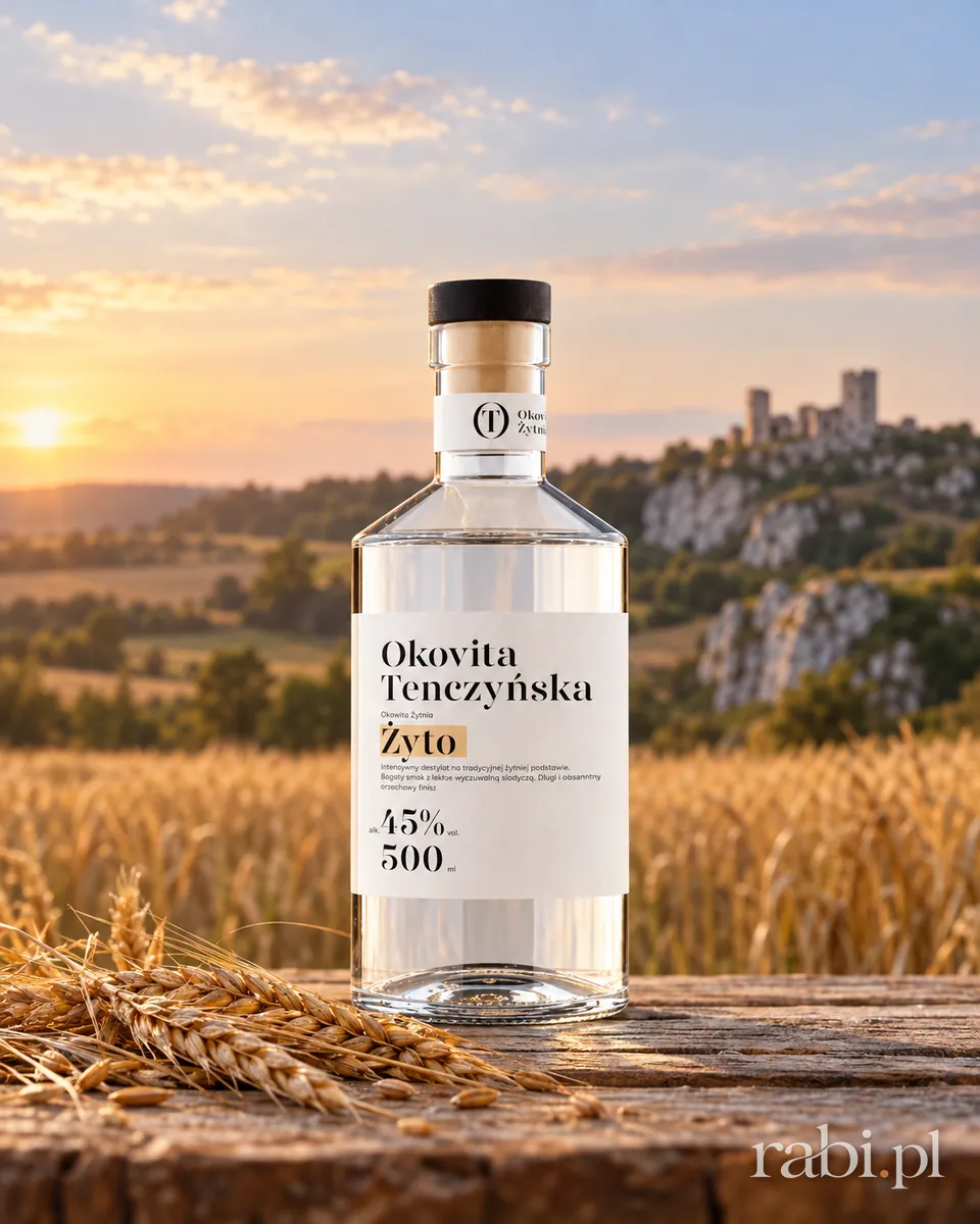 Butelka Okovita Tenczyńska Żyto w aranżacji