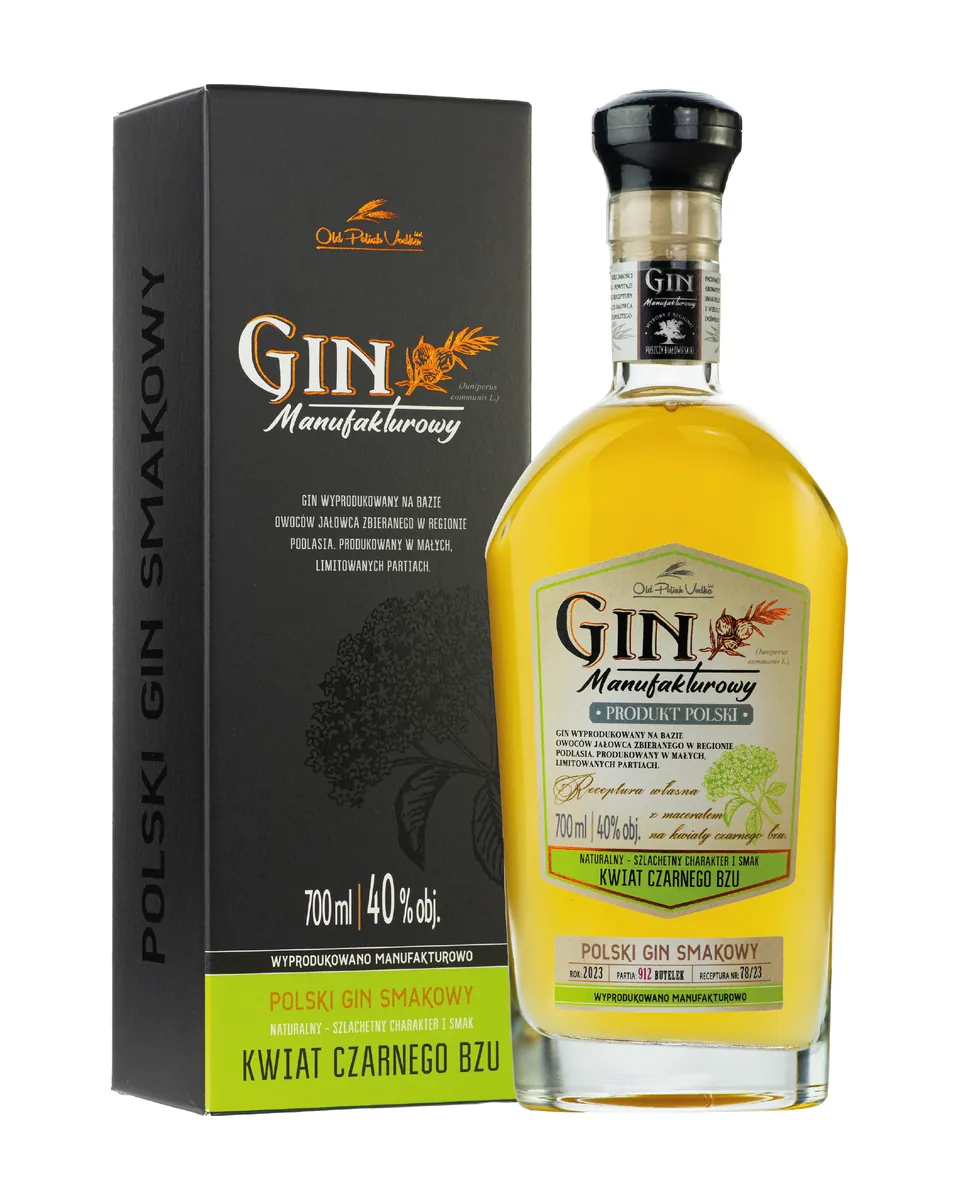 Butelka Polski Manufakturowy Gin Kwiat Czarnego Bzu