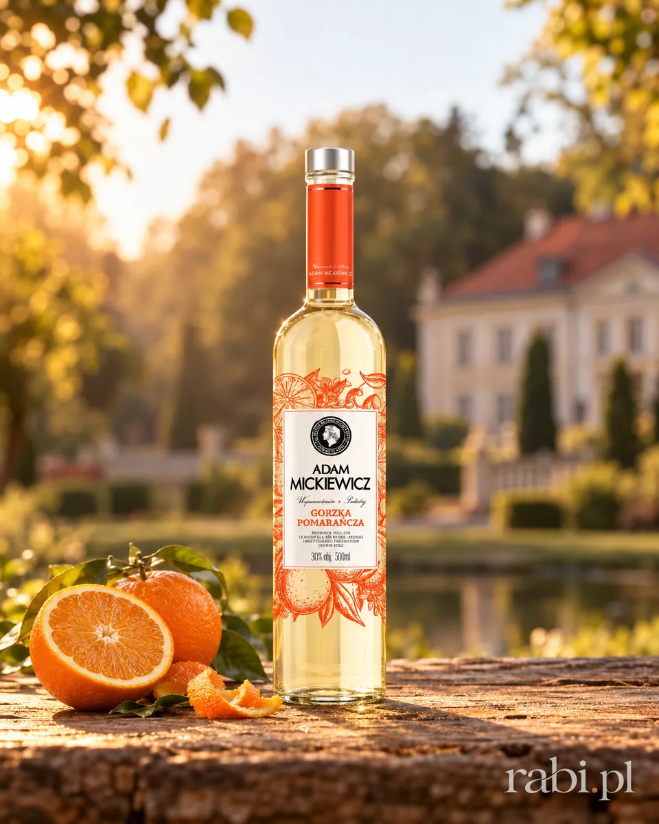 Butelka Wódka Adam Mickiewicz Gorzka Pomarańcza w aranżacji