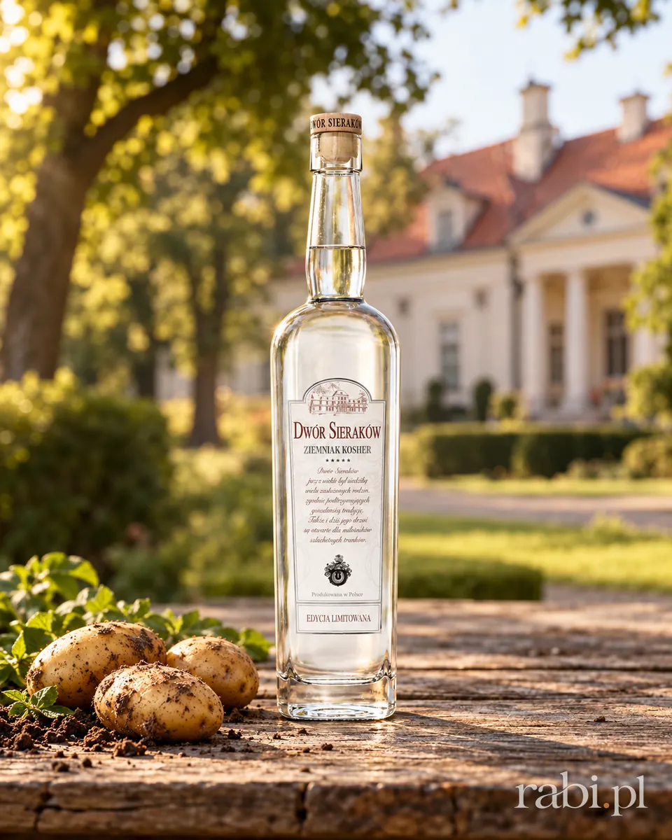 Butelka Wódka Dwór Sieraków Ziemniak Kosher w aranżacji