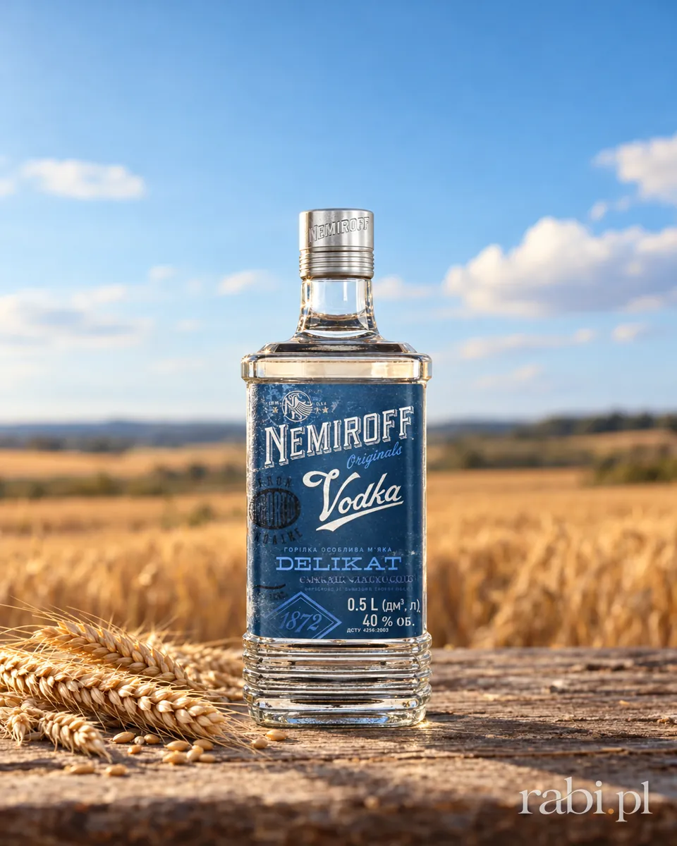 Butelka Wódka Nemiroff Delikat w aranżacji