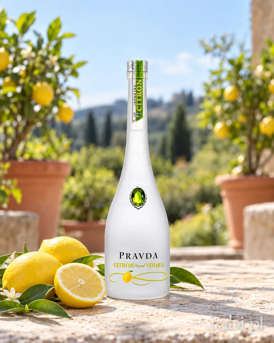 Butelka Wódka Pravda Citron w aranżacji