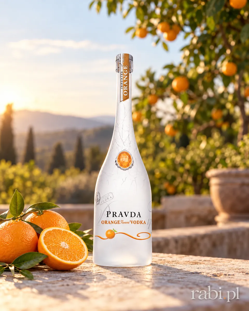 Butelka Wódka Pravda Orange w aranżacji