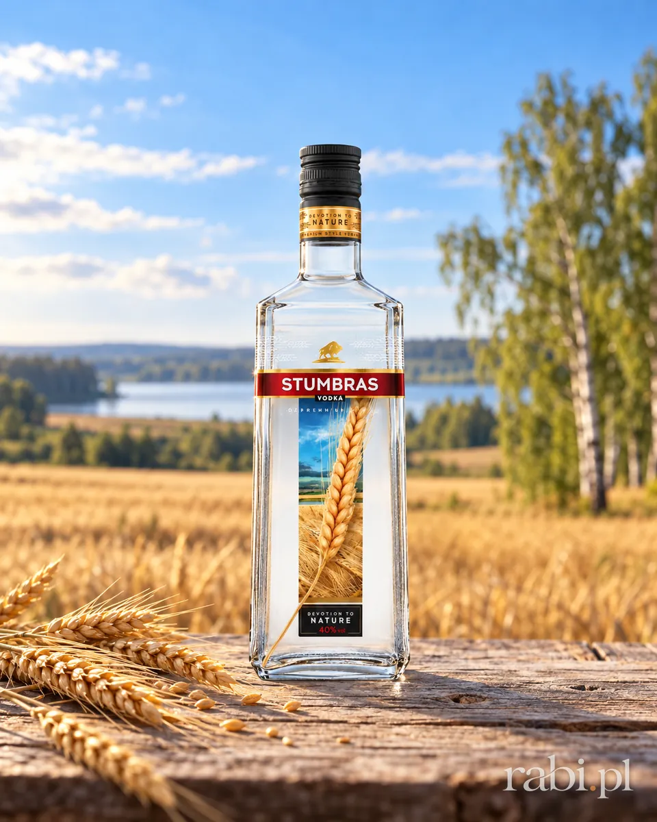 Butelka Wódka Stumbras + kartonik w aranżacji