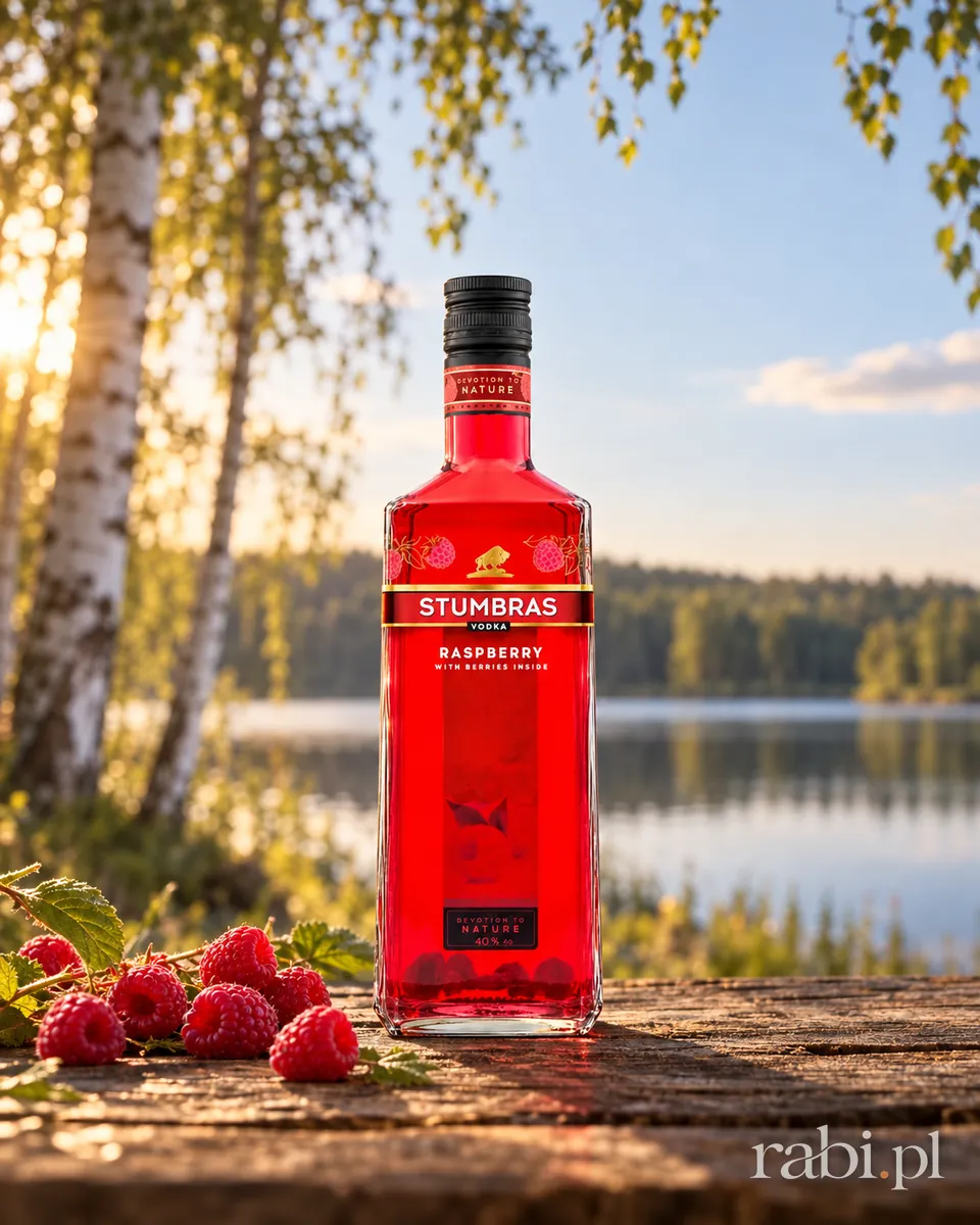 Butelka Wódka Stumbras Raspberry w aranżacji