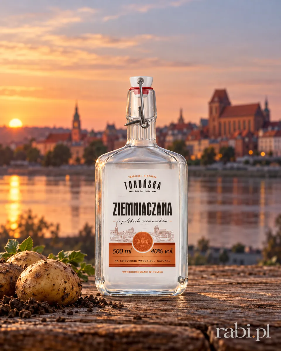 Butelka Wódka Toruńska Ziemniaczana Ryfle w aranżacji