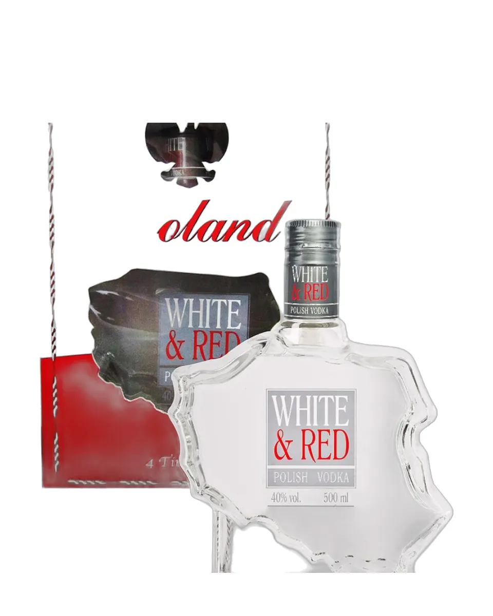 Butelka Wódka White & Red Mapa Polski