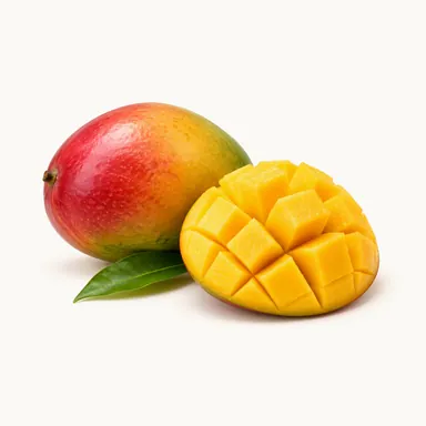 Mango i połówka mango pokrojona w kostkę - nuta mango w whisky, rumie i ginie