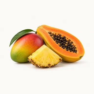 Mango, połówka papai i plaster ananasa - nuta owoców tropikalnych w whisky i rumie